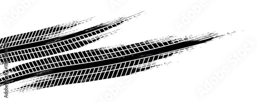 Vector Print Textured Tire Track . Design Element . Car tread silhouette.vector modern
