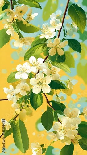 spring flowers on a white background