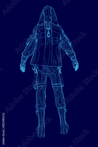 A determined man in a blue hoodie contour stands ready against a dark background, evoking a focused and resilient attitude.