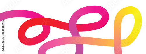 Abstract Gradient Color Line Waves Pattern. Vector Rainbow Ribbon. Vibrant Gradient Ribbon for Modern, Tech, and Dynamic Design