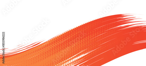 Abstract Sports Background with Orange and Red Gradient Brushstrokes and Halftone Effect
