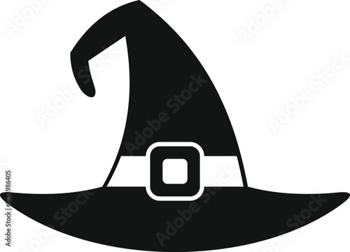 Black witch hat symbolizing magic and mystery, perfect for halloween costumes or themed parties