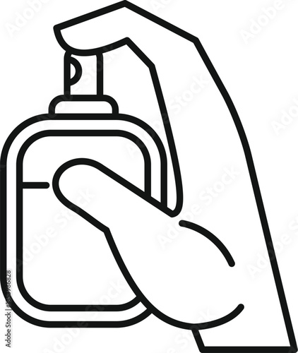 Hand spraying perfume from a stylish bottle, symbolizing elegance and personal care