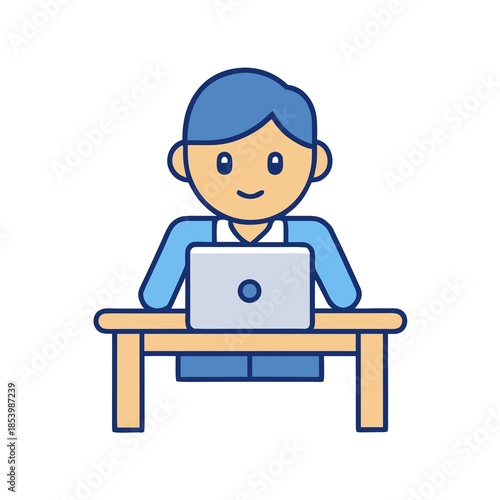 Work from home productivity professional flat illustration