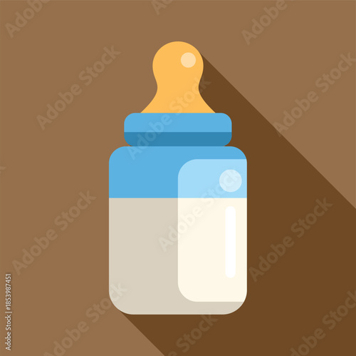 Baby bottle full of milk, illustrating childcare, nutrition, and feeding
