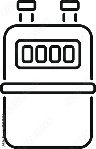 Domestic gas meter measuring natural gas consumption displaying a numerical reading on its gauge