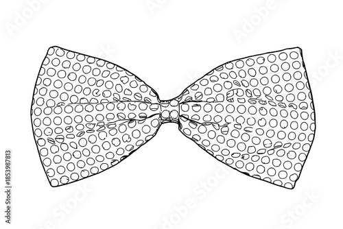 Polka Dot Bow Tie Illustration: Classic Gentleman Style for Fashion and Formal Occasions