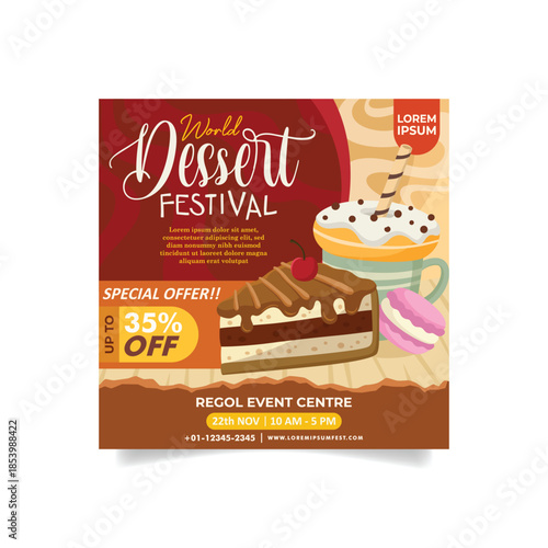 Dessert Festival Design With Illustration and Elements