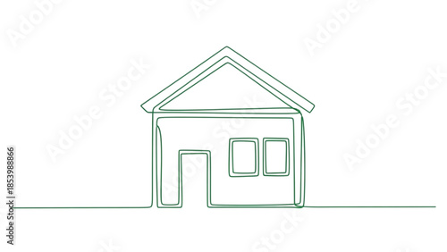 Simple house outline illustration on white background