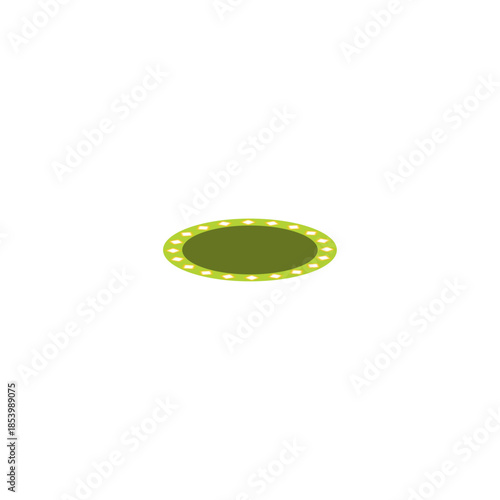 Oval green mat illustration with decorative border
