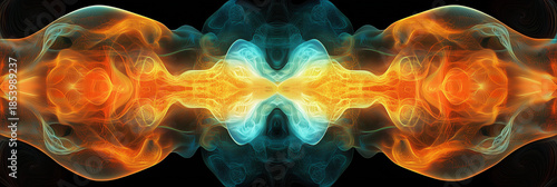 Colorful shapes blend together, creating a vibrant design that appears to swirl and flow in motion Generative AI
