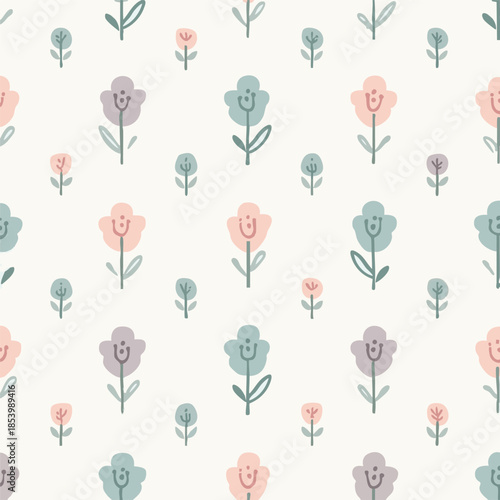 PastelRoseFloralSeamlessPattern