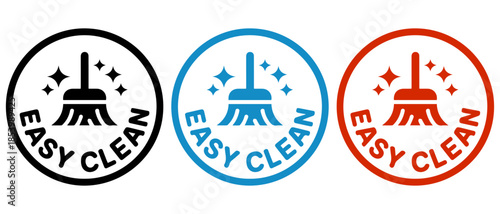 Easy clean Badge set, Easy clean stamp set, Easy clean icon set