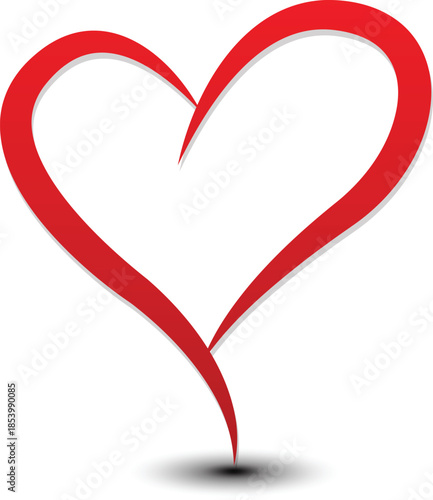 Heart shape design for love symbols, Set simple drawings heart symbols, valentines day related designs and frames, Red heart formed by Available in vector EPS format. editable vector file format.
