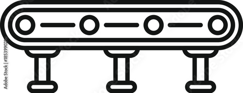 Manufacturing line conveyor belt transporting goods in a modern factory