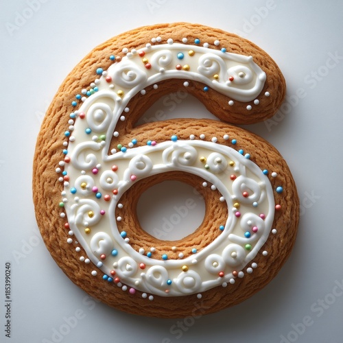 Delicious Decorated Gingerbread Cookie Number Six Sweet Treat