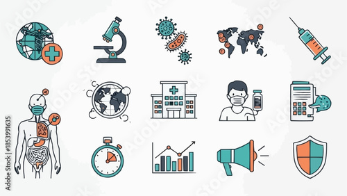 Medical Science and Healthcare Icons Collection.