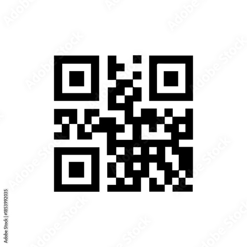 modern QR code for mobile payment and information access icon flat design