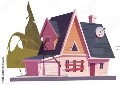 Boarded up Windows House