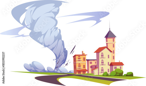 Tornado beside Village