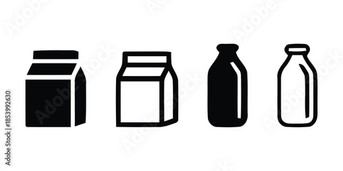 Milk icon design. Milk icon set in silhouette. Milk icon line vector illustration isolated on a clean background