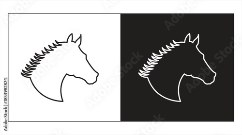 horse head icon, Horse Head Silhouette, vector illustration.

