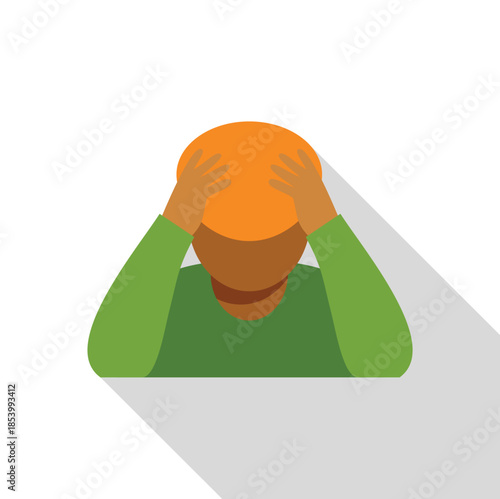 Person icon suffering from headache, stress, and anxiety