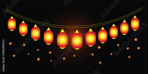 christmas lights on a red background