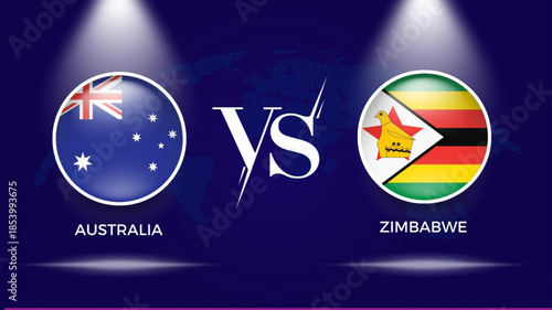  “Australia vs Zimbabwe flag, and world map use for t20 cricket world cup 2026 template banner design.”