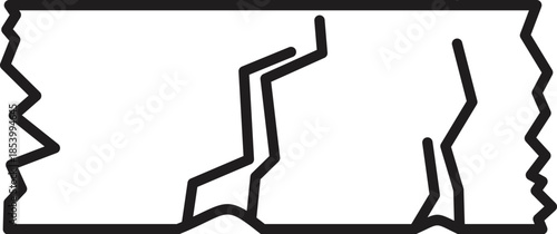 Ripped paper piece with damaged edges, symbolizing brokenness, separation, or a torn document