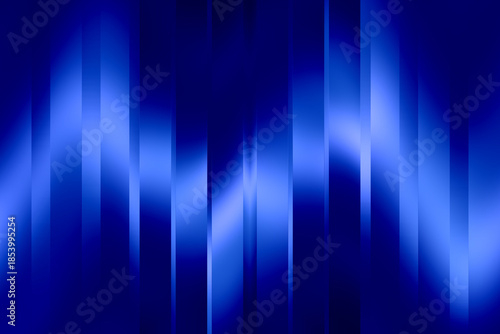 Illustration of dynamic blue abstract background featuring vertical light bars and a flowing wave effect, digital art
