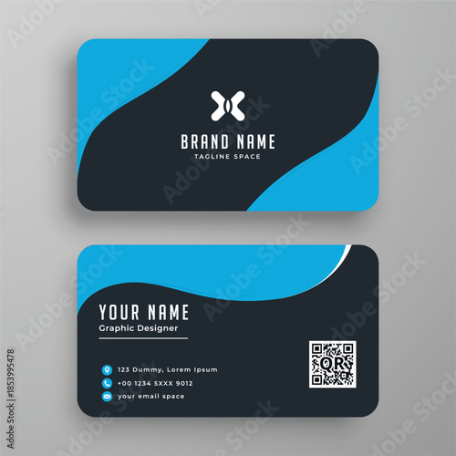 Decent blue and black business card
