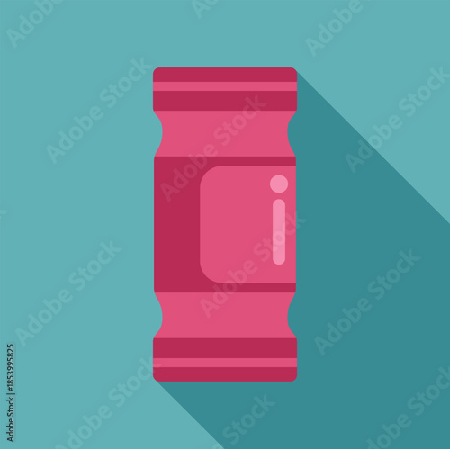 Pink jar with jam displaying a flat design style illustration
