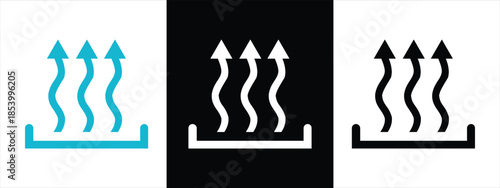 Heat icon three arrow up concept. Vector eps 10