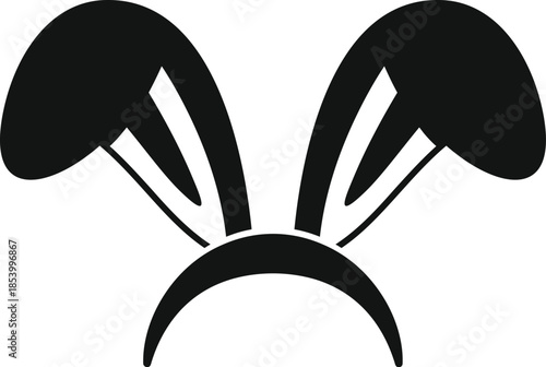 Black silhouette of a bunny ears headband, an ideal accessory for easter costumes
