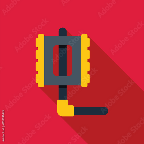 Bicycle pedal component providing propulsion power on a red background