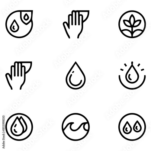 Sensitive skin icon set, Sensitive skin logo set, Sensitive skin vector set, Sensitive skin label, logo, badge, sign, symbol