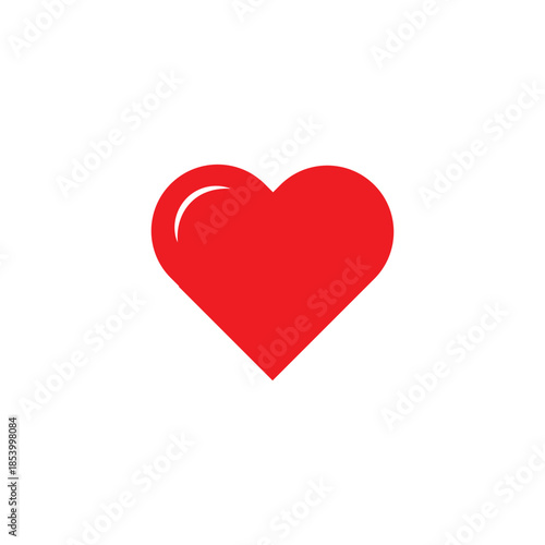 Heart, love, romance or valentine's day red vector icon for apps and websites