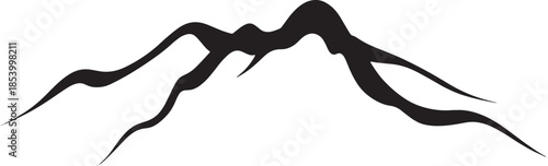 Simple black and white vector grassy hill black