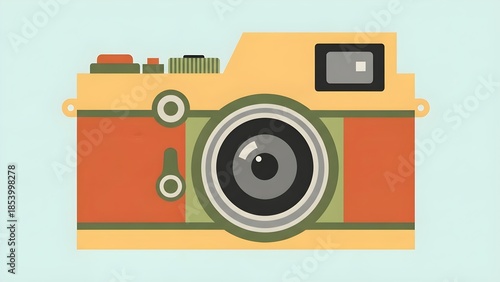1970s Film Camera – Flat Vintage Illustration