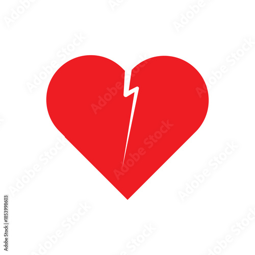 broken hearts into two pieces on white background, EPS10