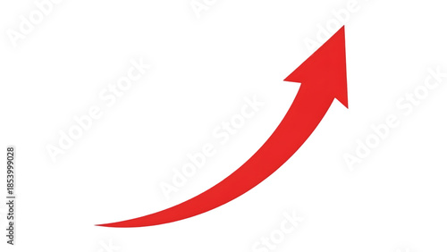 Free Download A red curved arrow pointing upwards isolated on transparent background - GFXLoad