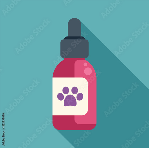 Medicine dropper bottle featuring a paw print icon for pet treatment