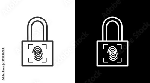 Lock White Icon Set Vector 