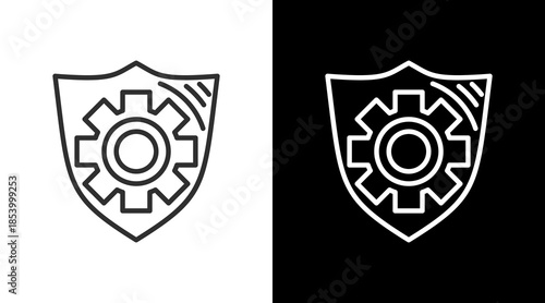 Setting White Icon Set Vector 