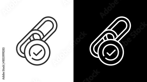 Link White Icon Set Vector 
