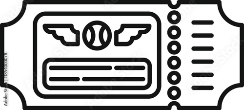 Baseball game ticket icon illustrating entry to a sports event or competition