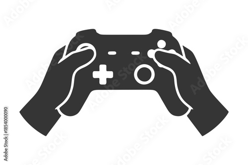 コントローラーを持つ手のシルエットアイコン
