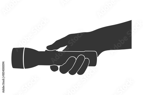 懐中電灯を持つ手のシルエットアイコン