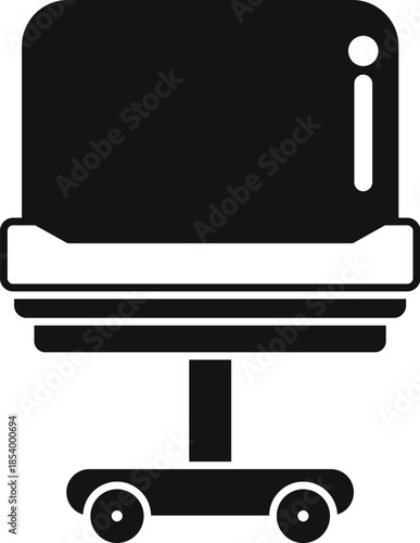 Hospital mobile bed icon representing patient medical care and recovery